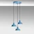 Opviq Luster Memati-181, 75-108cm, 45 cm, 3xE27, Plavi