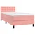 shumee Box spring postelja z vzmetnico roza 90x200 cm žamet