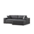 Atelier del Sofa Ugaona garnitura Pirlo 145x43x206cm Tamnosiva