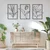WallXpert metalni zidni ukras DCV-1104-MT, linijske biljke i lala u 3 rama, 3 dela, 37 x 50 cm, crni