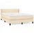 Vidaxl Box spring postelja z vzmetnico krem 140x200 cm blago
