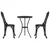 Vidaxl Vrtnik Bistro Set 3 szt. Črna Aluminij