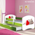 Drveni dječji krevet 140×70 s bočnom stranicom i dodatnom ladicom na izvlačenje - zeleni - 36