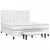 Vidaxl Box spring postelja z vzmetnico bela 180x200 cm umetno usnje