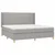 Krevet box spring s madracem LED svjetlosivi 200x200 cm tkanina