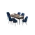 Hanah Home Set Trpezarijski sto i 6 stolica Zen, Plavo-braon