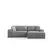 Atelier del Sofa Ugaona garnitura Pirlo 145x43x206cm Svetlosiva