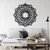 WallXpert metalni zidni ukras 5093, mandala cvet sa kružićima i laticama, 71 x 71 cm, crni