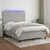 Vidaxl Box spring postelja z vzmetnico LED sv. siva 140x200 cm blago