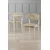 Hanah Home set trpezarijskih stolica Onex 6 kom, krem bukle tkanina, bele drvene noge