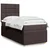 Vidaxl Box spring postelja z vzmetnico temno rjava 100x200 cm blago