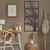 WallXpert metalni zidni ukras 5498, drvo u 4 vertikalno složena panela, 60 x 120 cm, crni
