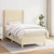 Vidaxl Box spring postelja z vzmetnico krem 100x200 cm blago