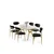 Hanah Home Trpezarijski set, 7 komada, Crni