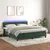 Vidaxl Box spring postelja z vzmetnico LED tem. zelena 180x200cm žamet