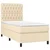 Vidaxl Box spring postelja z vzmetnico krem 100x200 cm blago