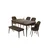 Hanah Home trpezarijski set Pir, sto, 4 stolice i klupa, ploča u dekoru drveta Baroque, braon tkanina Babyface