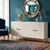 Hanah Home komoda Squarel 150, 150 cm, bela / travertin