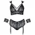 Cottelli Bondage Plus Size - komplet čipkastih modrčkov (črna) - 4XL
