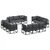 Sjedeća garnitura za vrt 12 pcs Crna Metal