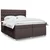 Vidaxl Box spring postelja z vzmetnico temno rjav 200x200 cm blago