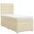 Vidaxl Box spring postelja z vzmetnico krem 90x200 cm blago