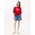 Tommy Jeans Majica ESSENTIAL rdeča/bela