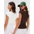 Bershka Majica  čokolada / bela