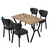 HANAH HOME Set Trpezarijski sto i 4 stolice Elma Anthracite Walnut