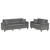 2-dijelni set sofa s jastucima tamnosivi od mikrovlakana