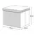 Autronic Tabure Stool with storage space, gray corduroy fabric (TAB-471 GREY6)