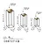 Aberto Design Set dekorativnih saksija GED-019-A, 28x80cm, 17x40cm, 22x60cm, Zlatne boje