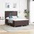 Vidaxl LED Box Spring Postelja Temno rjava 140 x 200 cm blago