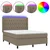Krevet box spring s madracem LED smeđesivi 140x190 cm tkanina