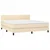 Vidaxl Box spring postelja z vzmetnico LED krem 180x200 cm blago