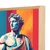 WallXpert uramljena slika na platnu Cc-K-Ah-1001, antička statua u pop art stilu na šarenim prugama, 60 x 60 cm