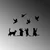Wallity Zidna dekoracija Birds Playing With Cats, 79x110 cm, 1.5 mm, Crna