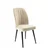 Hanah Home set trpezarijskih stolica Platinum 4 kom, krem tkanina Jerry, crne metalne noge