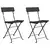 Sklopive bistro stolice 2 kom crne od poliratana i čelika