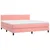 Vidaxl Box spring postelja z vzmetnico roza 160x200 cm žamet