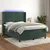 Vidaxl Box spring postelja z vzmetnico LED tem. zelena 140x190cm žamet