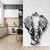 WallXpert metalni zidni ukras 5511, slon od krošnji drveća sa pticama, 59 x 75 cm, crni