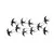 Wallity Zidna dekoracija Flock of Swallows 3, 45 x 104 x 8 cm, Crna