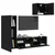 TV zidne jedinice 4 pcs Crni hrast Konstruirano drvo