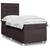 Vidaxl Box spring postelja z vzmetnico temno rjav 90x190 cm blago