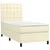 Vidaxl Box spring postelja z vzmetnico LED krem 90x190 cm umetno usnje