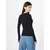 Womens crossed cutout with long sleeves black