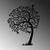Wallity Zidna dekoracija Lonely Tree, 56x70cm, Crna