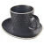 shumee Črna keramična skodelica s krožnikom za espresso kavo TEA TIME 95 ml
