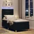 LED Box Spring Krevet s madracem Crna 90 x 200 cm tkanina